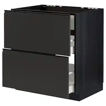 IKEA Metod / maximera Onderkast kookpl/inb afzuigkap m la, zwart/upplöv mat antraciet, 80x60 cm aanbieding