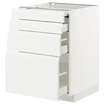 IKEA Metod / maximera Onderkast uitschuifb werkbl/3 lades, wit/voxtorp hoogglans/wit, 60x60 cm aanbieding