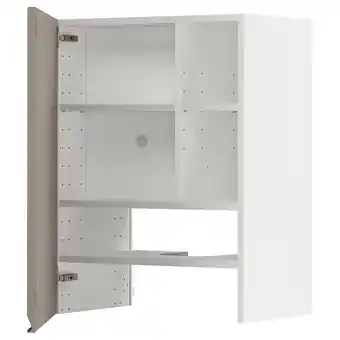 IKEA Metod Bovenkast v afzuigkap&plank/deur, wit/upplöv mat donker beige, 60x80 cm aanbieding