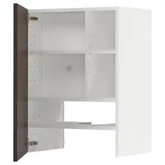 IKEA Metod Bovenkast v afzuigkap&plank/deur, wit/sinarp bruin, 60x80 cm aanbieding