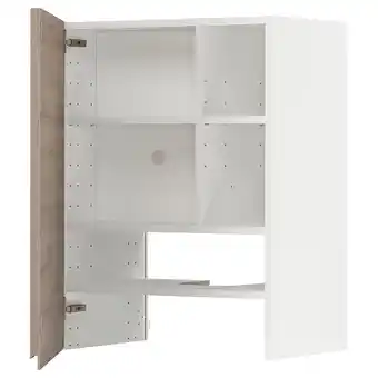 IKEA Metod Bovenkast v afzuigkap&plank/deur, wit/voxtorp eikenpatroon, 60x80 cm aanbieding