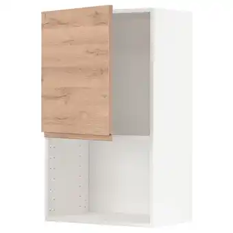 IKEA Metod Bovenkast voor magnetron, wit/voxtorp eikenpatroon, 60x100 cm aanbieding