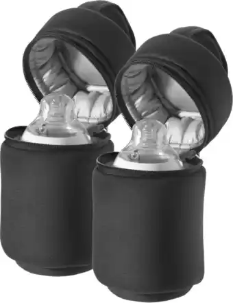 Bol.com Tommee Tippee Closer to Nature - geïsoleerde tas voor zuigflessen - set van 2 - zwart aanbieding