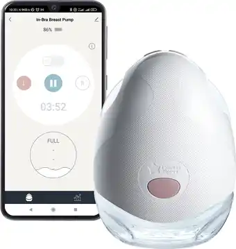 Bol.com Tommee Tippee - elektrische draagbare borstkolf - handsfree borstvoedingspomp in de beha - draagbaar - 1 massage- en 8 expres aanbieding