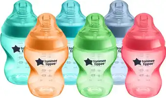 Bol.com Tommee Tippee Closer to Nature- zuigflessen - anti-koelik ventiel - 260 ml- pak van 6 stuks - multi aanbieding