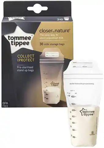 Bol.com Tommee Tippee Closer to Nature - bewaarzakjes voor moedermelk - vooraf gesteriliseerde - veilige dubbele afsluiting - voor ee aanbieding