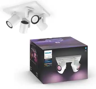 Bol.com Philips Hue Argenta Opbouwspot - White and Color Ambiance - GU10 - 3 x 5,7W - Wit - Bluetooth aanbieding