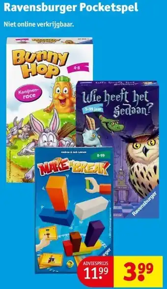 Kruidvat Ravensburger Pocketspel aanbieding