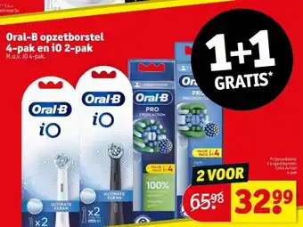 Kruidvat Oral-B opzetborstel 4-pak en iO 2-pak aanbieding