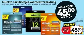 Kruidvat Gillette navulmesjes voordeelverpakking aanbieding