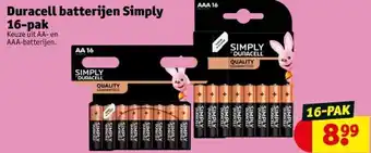 Kruidvat Duracell batterijen Simply 16-pak aanbieding
