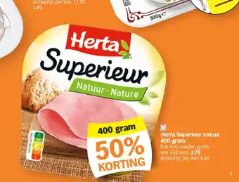 Albert Heijn Herta Superieur natuur 400 gram aanbieding