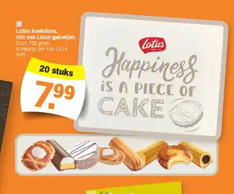 Albert Heijn Lotus koekdoos, mix van Lotus gebakjes aanbieding