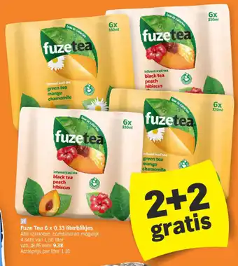 Albert Heijn Fuze Tea 6 x 0.33 literblikjes aanbieding