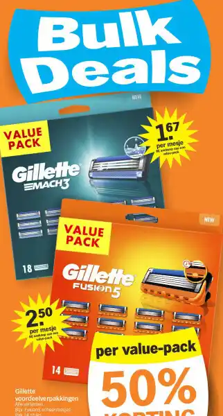 Albert Heijn Gillette voordeelverpakkingen aanbieding