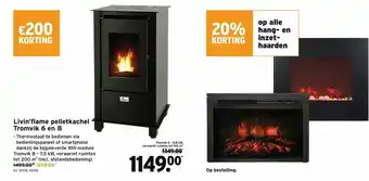 GAMMA Livin'flame pelletkachel Tromvik 6 en 8 aanbieding