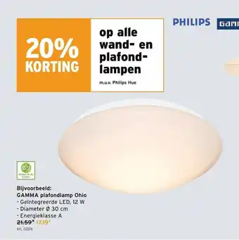 GAMMA Bijvoorbeeld: Plafondlamp Ohio aanbieding