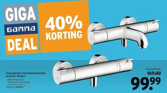 GAMMA Hansgrohe thermostatische kranen Myfox aanbieding