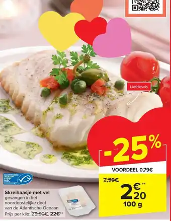 Carrefour Market Skreihaasje met vel 100g aanbieding