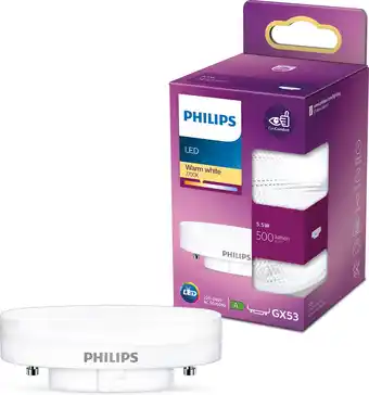 Bol.com Philips Lighting 77371700 LED-lamp Energielabel F (A - G) GX53 5.5 W = 40 W Warmwit (Ø x l) 75 mm x 75 mm 1 stuk(s) aanbieding