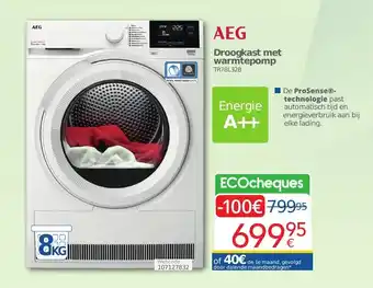 Eldi AEG Droogkast met warmtepomp 8kg aanbieding