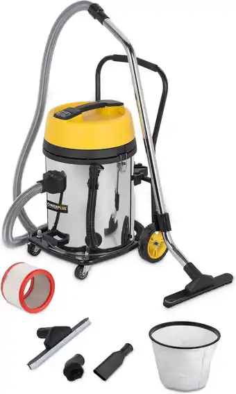 Bol.com Powerplus POWX325 Alleszuiger - Nat- en droogzuiger - 2x 1200W - Reservoir 60L - Nat/droog - Blazer voor bladeren en vuil - I aanbieding