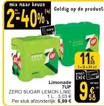 Cora Limonade 7UP aanbieding