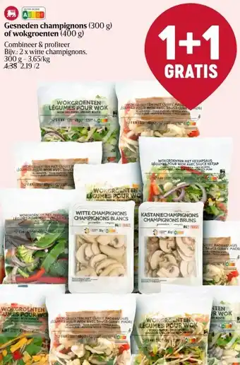 Delhaize Gesneden champignons aanbieding