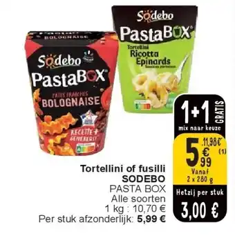 Cora Tortellini of fusilli SODEBO aanbieding
