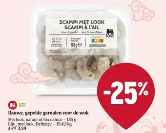 Delhaize Rauwe, gepelde garnalen voor de wok aanbieding