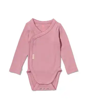 HEMA HEMA Meegroei Overslagbody Rib Met Bamboe Stretch Roze (roze) aanbieding