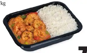 Buurtslagers Dagschotel scampi in rode currysaus op thaise wijze aanbieding