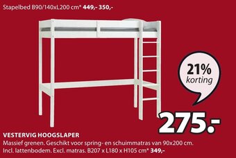 Jysk Vestervig Hoogslaper aanbieding