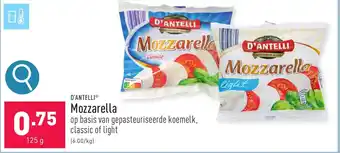 ALDI D'antelli mozzarella 125g aanbieding