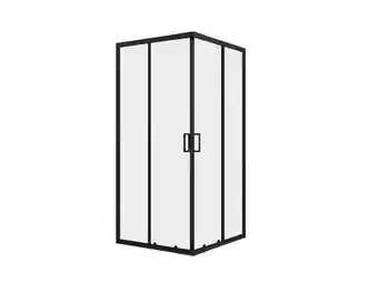 Hubo Allibert Nero douchewand 78-88x185 cm hoekinstap helder glas zwart aanbieding