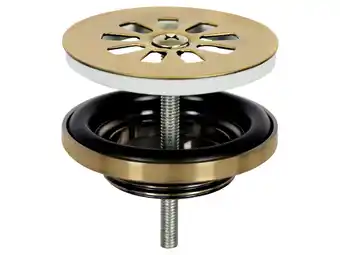 Hubo Differnz afvoerplug 64mm mat goud aanbieding