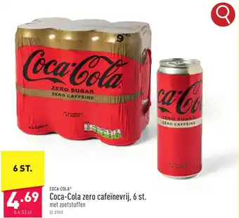 ALDI Coca-cola zero cafeinevrij 6 x 33 cl aanbieding