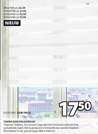 Jysk Femris Duo Rolgordijn aanbieding