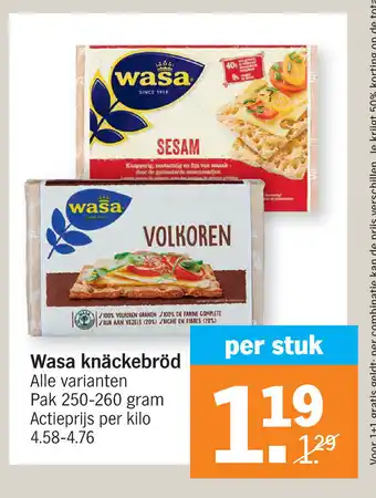 Albert Heijn Wasa knackebrod aanbieding