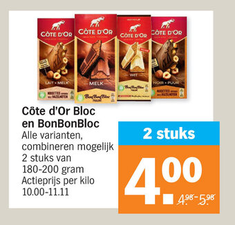 Albert Heijn Cote d'Or Bloc en Bonbonbloc aanbieding