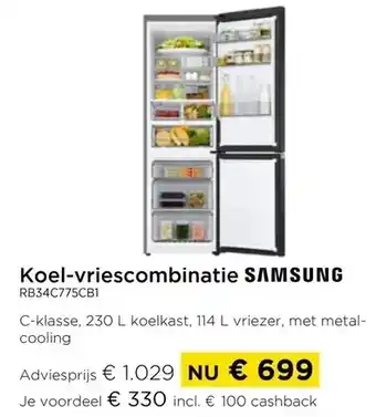 Molecule Koel-vriescombinatie SAMSUNG aanbieding