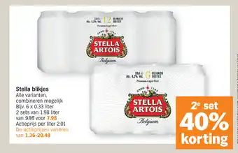 Albert Heijn Stella blikjes aanbieding