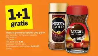 Albert Heijn Nescafe potten oploskoffie 200 gram aanbieding