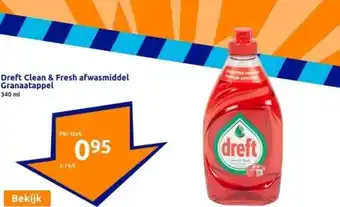 Action Dreft Clean & Fresh afwasmiddel Granaatappel aanbieding