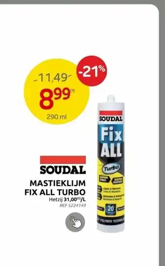 Brico MASTIEKLIJM FIX ALL TURBO aanbieding