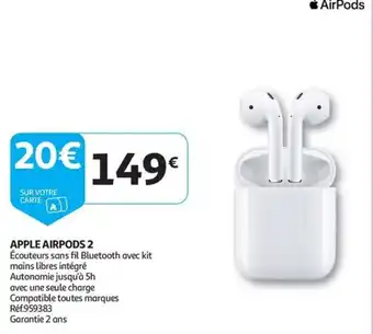 Auchan APPLE AIRPODS 2 aanbieding