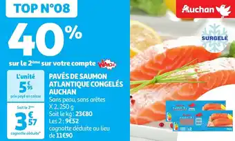 Auchan PAVÉS DE SAUMON ATLANTIQUE CONGELÉS aanbieding
