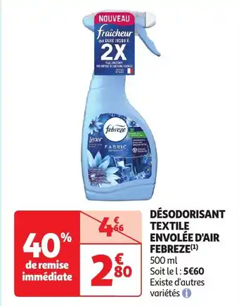 DÉSODORISANT TEXTILE ENVOLÉE D'AIR FEBREZE(¹) 500ml