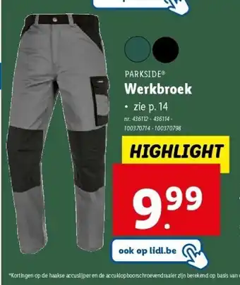 Lidl Werkbroek aanbieding