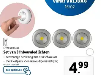 Lidl Set van 3 inbouwledlichten aanbieding